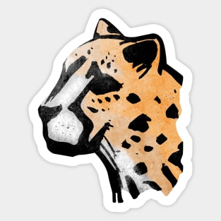 Cheetah head ink hand drawn illustration Sticker